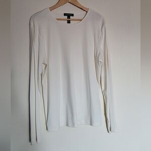 Ralph Lauren Cotton Long Sleeved Crewneck, Women's XL, Ivory